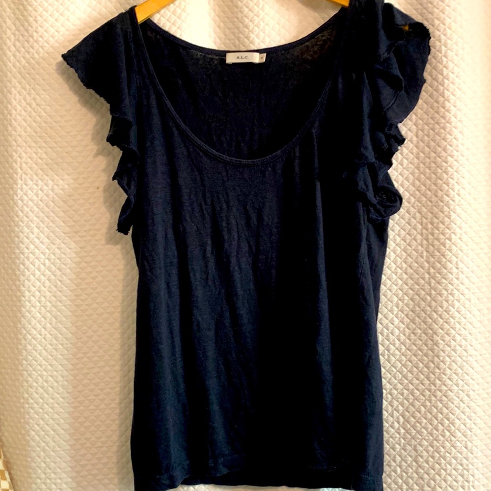 ALC navy blue linen tank top sz S